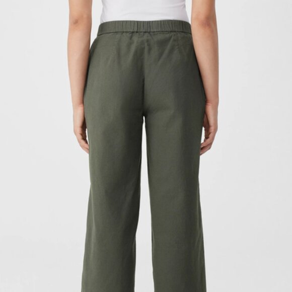 NEW Cotton Hemp Stretch Wide-Leg Pant Easy Fit, Ankle Length size S - Picture 3 of 8